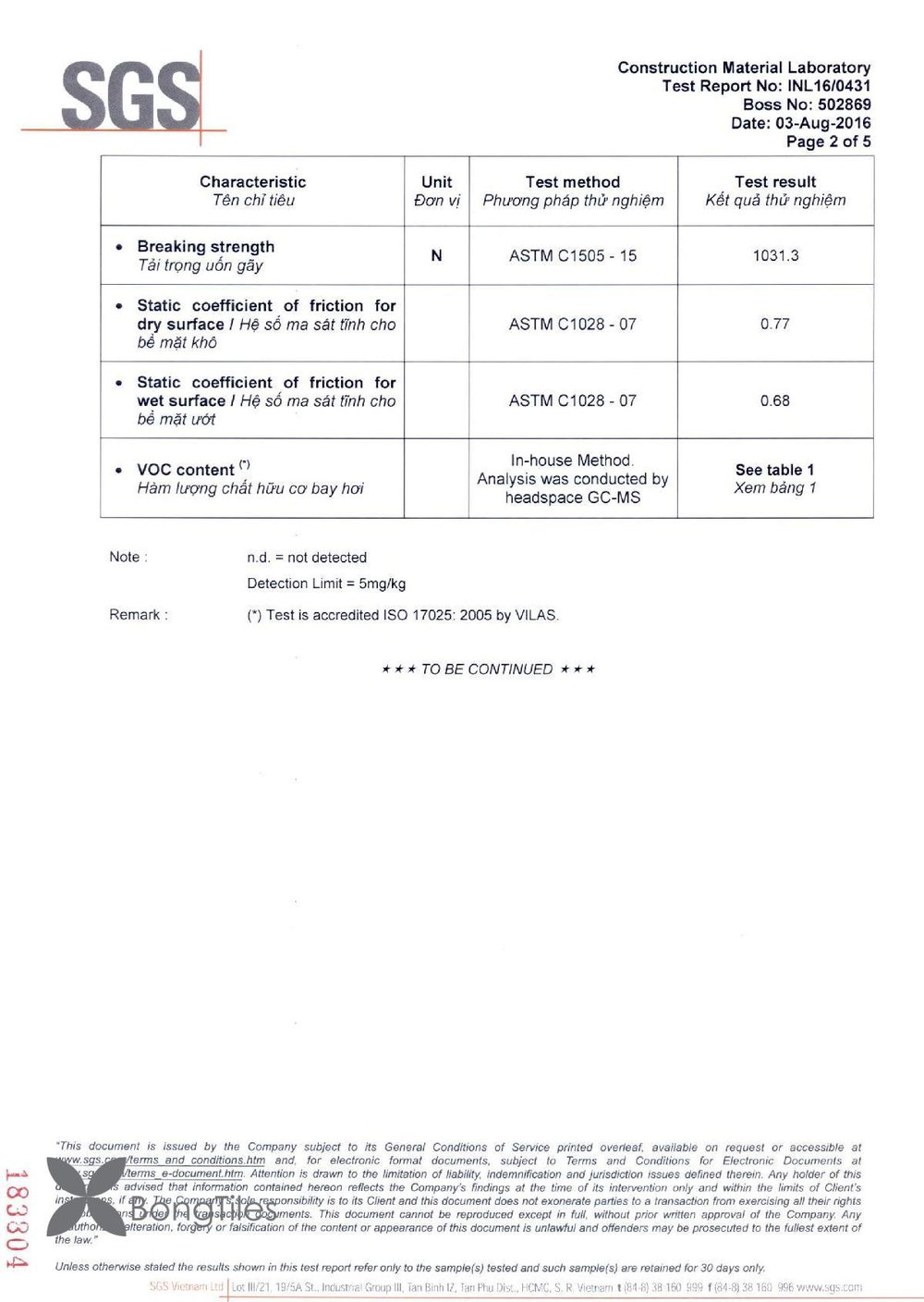 BongTiles Test Report Page 2